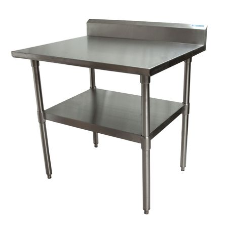 Bk Resources Work Table 16/304 Stainless Steel W/Galvanized Shelf 5"Riser 36"Wx30"D CTTR5-3630